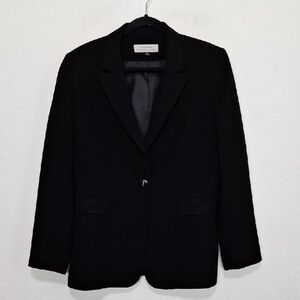 Tahari Vintage Quiet Luxury Black Classic Padded Shoulder Tailored Blazer Sz. 12